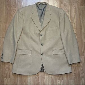 VTG Brooks‎ Brothers 346 Camel Hair Sport Coat Tan Blazer Mens Size 45 Regular
